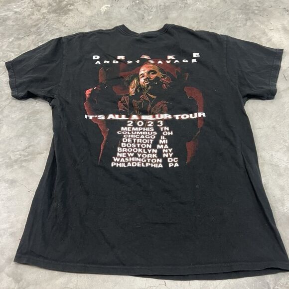 Drake Shirt Mens Large Black 21 Savage Its All A Blur Tour Graphic Concert Logo - Picture 6 of 6